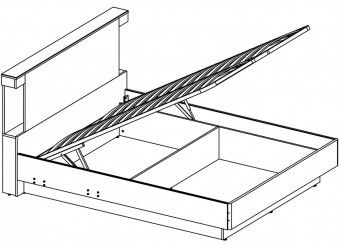 Двуспальная кровать Бьёрк 160 P с подъемным механизмом