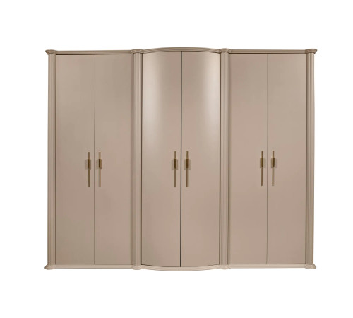 Шестистворчатый шкаф для одежды Моника (Капучино эмаль)