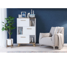 Гостиная Вега Скандинавия (глянец, белый + дуб каньон)